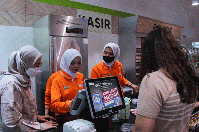 Peresmian Gerai baru Hero Supermarket di Jakarta, Rabu (5/4/2023).