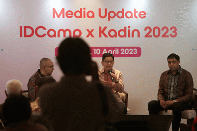 Media Update IDCamp x Kadin 2023 di Jakarta, Senin (10/4/2023).
