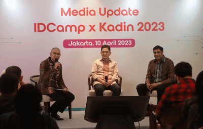 Media Update IDCamp x Kadin 2023 di Jakarta, Senin (10/4/2023).