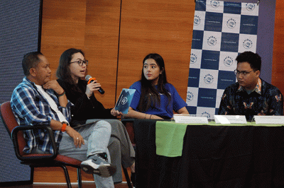 Educational Camp Road Show to Campus Universitas Indonesia di Depok, Jawa Barat, Rabu (12/4/2023).