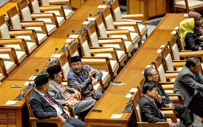 Rapat penutupan masa sidang IV tahun sidang 2022-2023 di Nusantara II, Kompleks Parlemen MPR/DPR-DPD, Senayan, Jakarta, Kamis (13/4/2023).
