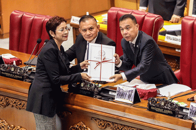 Rapat penutupan masa sidang IV tahun sidang 2022-2023 di Nusantara II, Kompleks Parlemen MPR/DPR-DPD, Senayan, Jakarta, Kamis (13/4/2023).