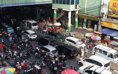 Suasana Kemacetan Di Pasar Tanah Abang Jelang Lebaran