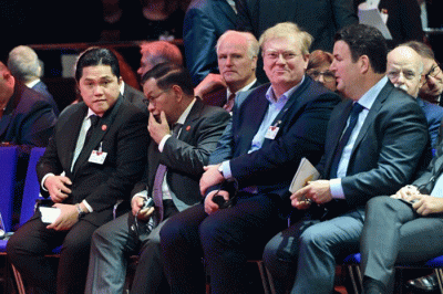 Presiden Joko Widodo memberikan sambutannya ketika menghadiri upacara pembukaan Hannover Messe 2023 di Hannover Congress Centrum, Hannover, Jerman.