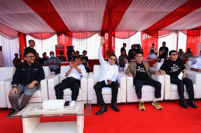 Mudik Sehat Bersama Sasa di JIEXPO Kemayoran, Jakarta Pusat, Selasa (18/4/2023).