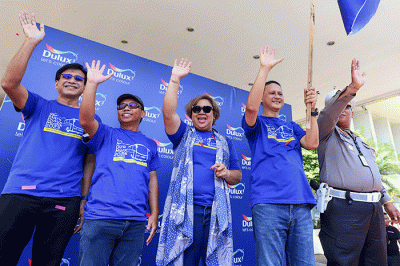 Program Mitra Dulux Mudik 2023 di Jakarta, Senin (17/4/2023).