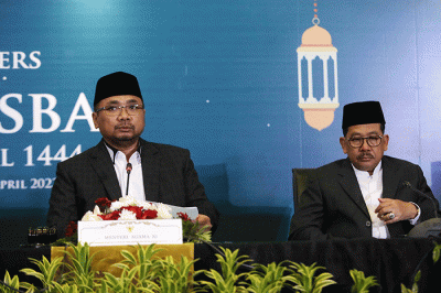 Sidang Isbat penetapan 1 Syawal 1444 H di Kemenag, Jakarta, Kamis (20/4/2023).