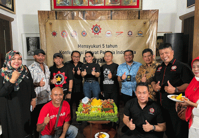 Peringatan HUT Ke-5 Konfederasi Rakyat Pekerja Indonesia (KRPI) di Jakarta, Selasa (2/5/2023).