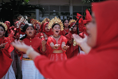 Upacara Peringatan Hari Pendidikan Nasional (Hardiknas) Tingkat Kota Makassar, di SMPN 13, Selasa, (2/5/2023).