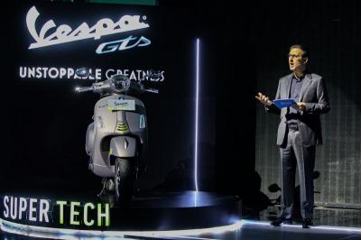 Managing Director & Country CEO PT Piaggio Indonesia Marco Noto La Diega hadir langsung pada peluncuran New Vespa GTS.