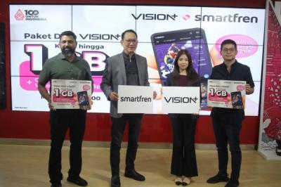 Pelanggan setia Smartfren yang menggunakan paket data Vision+ akan mendapatkan gratis akses konten streaming premium tanpa iklan.