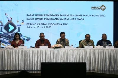 PT MNC Kapital Indonesia Tbk menggelar Rapat Umum Pemegang Saham Tahun Buku 2022 dan Rapat Umum Pemegang Saham Luar Biasa di Inews Tower, Kamis (15/6/2023).