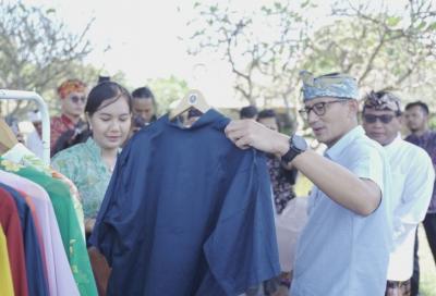 Menparekraf Sandiaga Salahuddin Uno menghadiri acara Kelana Nusantara,  di Istana Taman Jepun, Denpasar, Bali, Minggu (18/6/ 2023).