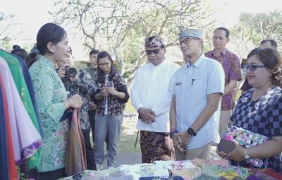 Menparekraf Sandiaga Salahuddin Uno menghadiri acara Kelana Nusantara,  di Istana Taman Jepun, Denpasar, Bali, Minggu (18/6/ 2023).
