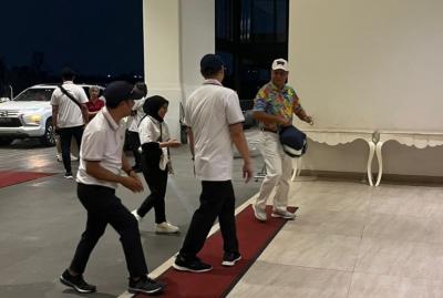 Sejumlah peserta tiba di Sedayu Indah Golf, Pantai Indah Kapuk,Jakarta untuk mengikuti IDX Channel Golf Tournament 2023, Sabtu (24/6/2023).