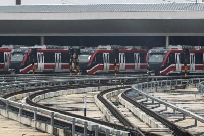 PT KAI (Persero) melakukan uji coba LRT Jabodebek bersama awak media jelang uji coba terbatas untuk masyarakat pada 12 Juli 2023 mendatang.