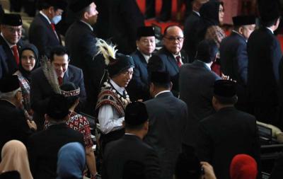 Presiden Jokowi menghadiri Sidang Tahunan MPR dan Sidang Bersama DPR-DPD Tahun 2023 di Gedung Nusantara, Kompleks Parlemen, Senayan, Jakarta, Rabu (16/8/2023).