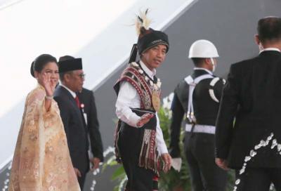 Presiden Jokowi menghadiri Sidang Tahunan MPR dan Sidang Bersama DPR-DPD Tahun 2023 di Gedung Nusantara, Kompleks Parlemen, Senayan, Jakarta, Rabu (16/8/2023).