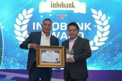 Direktur Utama PT Bank Syariah Indonesia Tbk (BSI) Hery Gunardi menerima piagam penghargaan.