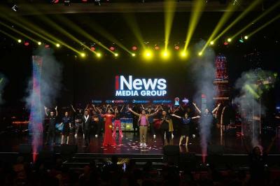 Sejumlah artis papan atas Indonesia turut memeriahkan acara peluncuran iNews Media Group, di Jakarta Concert Hall, Kamis (31/8/2023).