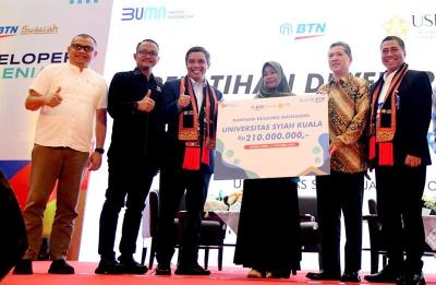 Dirut Bank BTN Nixon LP Napitupulu memberikan kuliah umum di hadapan peserta Pelatihan Developer Milenial Bank BTN, di Audiotorium Universitas Syiah Kuala.