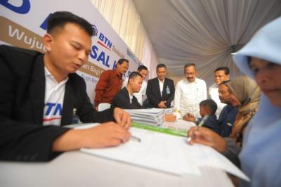 BTN Syariah menggelar acara Akad Massal KPR Syariah Serentak di Perumahan Hadrah Land, Kabupaten Aceh Besar, Provinsi Aceh, Jumat (13/10/2023).