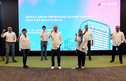 RUPS Tahunan 2021 PT XL Axiata Tbk di Jakarta, Jumat (23/4/2021).