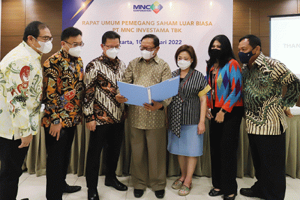 Rapat Umum Pemegang Saham Luar Biasa (RUPSLB) di Gedung Inews lantai 3, Jakarta Pusat, Kamis (10/2/2022).