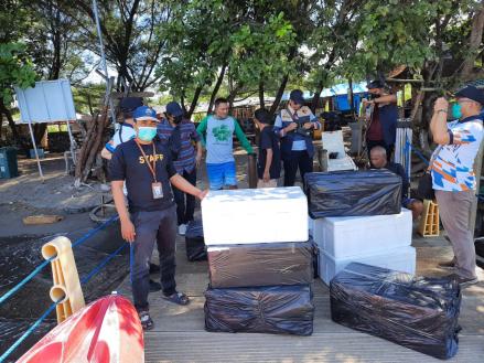 KKP Lepasliarkan 21 Ribu Benih Lobster Sitaan ke Konservasi Perairan Bangsring. (Foto ; MNC Media)