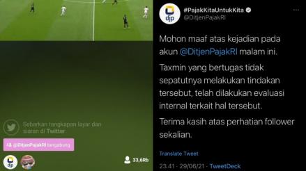 DitjenPajakRI Keciduk Nonton EURO Pakai Streaming Ilegal, Taxmin Minta Maaf. (Foto: MNC Media)