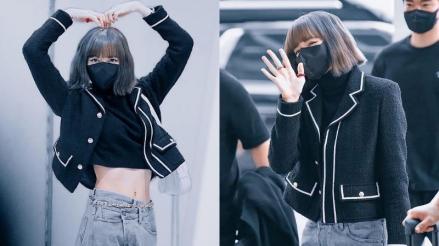 Pelantun hits LALISA tersebut tampil trendi dan nyaman dalam balutan outfit serba keluaran dari CELINE. (Foto: MNC Media)