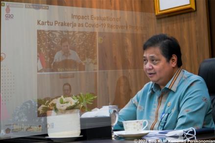 Airlangga: Transformasi Digital Program Kartu Prakerja saat Pandemi Jadikan Layanan Publik Kian Mudah. (Foto: MNC Media)