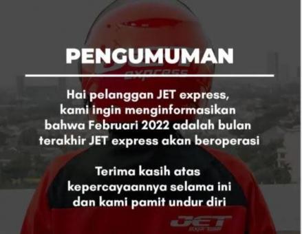 Berhenti Beroperasi di Akhir Februari 2022, JET Express: Terima Kasih, Kami Pamit (FOTO: Web JET express)
