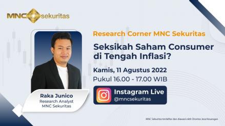 Saksikan IG Live Research Corner Hari Ini, Seksikah Saham Consumer di Tengah Inflasi? (Foto: MNC Media)