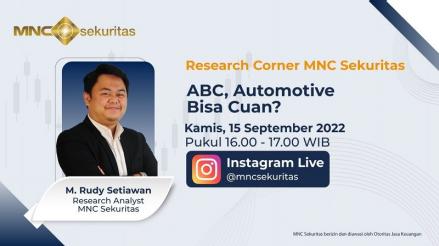 Yuk Nonton IG Live Research Corner Hari Ini: ABC, Automotive Bisa Cuan? (Foto: MNC Media)