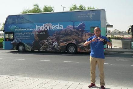 Lima Destinasi Wisata Prioritas RI Mejeng di Bus Piala Dunia 2022 Qatar
