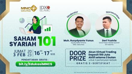 Yuk Belajar Saham Syariah, Cuma di Webinar Gratis MNC Sekuritas. (Foto: MNC Media)