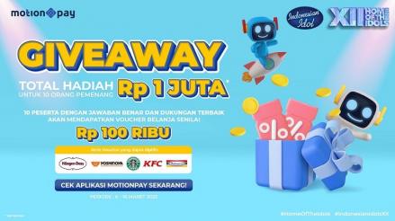 Dukung Idola Kamu di Indonesian Idol, Menangkan Voucher Belanja dari MotionPay. (Foto: MNC Media).