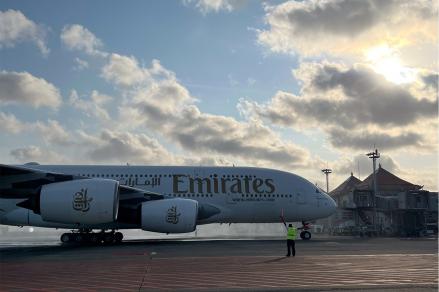 I Gusti Ngurah Rai Resmi Layani Airbus A380 Rute Dubai-Bali-Dubai. (Foto: MNC Media)