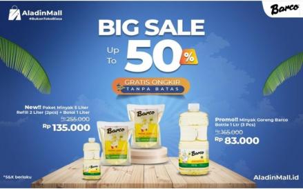 Big Sale Agustusan! Minyak Goreng Barco Diskon s.d 50% + Gratis Ongkir di AladinMall, Yuk Serbu. Foto: MNC Media
