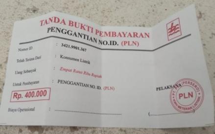 Masyarakat digegerkan dengan beredarnya foto blanko penggantian ID pelanggan meteran listrik PLN.