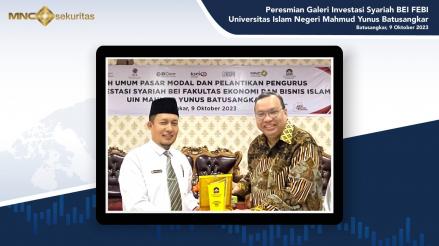MNC Sekuritas Resmikan Galeri Investasi Syariah BEI UIN Mahmud Yunus Batusangkar. (Foto: MNC Media)