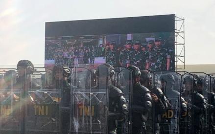 TNI/Polri akan melakukan apel gelar pasukan dalam rangka pengamanan kunjungan Paus Fransiskus dan event International Sustainability Forum. (MPI)