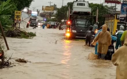 20 Kecamatan di Lampung Terendam Banjir Imbas Hujan Deras (Foto: MNC Media)