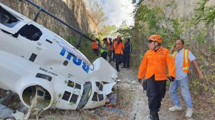 Terlilit Tali Layangan Helikopter Jatuh di Bali. (Foto: MNC Media)