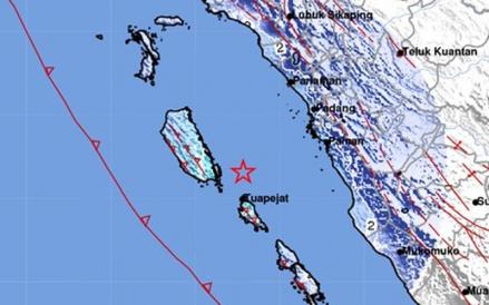 Getaran gempa 5,0 Mentawai, dirasakan di sejumlah wilayah yakni Padang hingga Agam.  (BMKG)