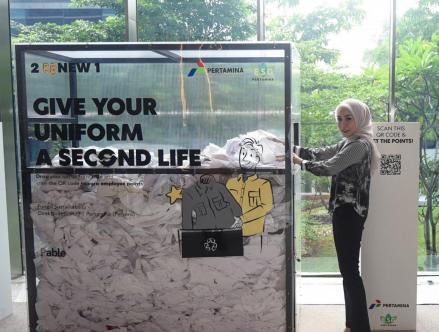 Daur Ulang 7.066 Baju Seragam, Pertamina Hemat Emisi Karbon Lebih dari 41,8 ton Co2e. (Foto Pertamina)