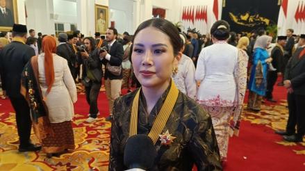 Ini Kata Angela Tanoesoedibjo Usai Terima Bintang Jasa Utama dari Jokowi. (Foto Raka Dwi/MPI)