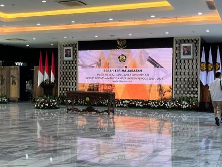 Sertijab Menteri ESDM dari Arifin Tasrif ke Bahlil Lahadalia Digelar Siang Ini. (Foto Atikah/MPI)