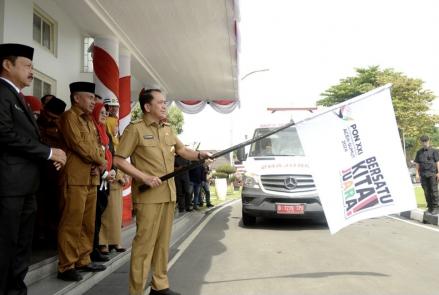 Siap Tangani Kejadian Darurat Selama PON XXI, Pj Gubernur Sumut Lepas Parade Ambulans (FOTO:Dok Ist)